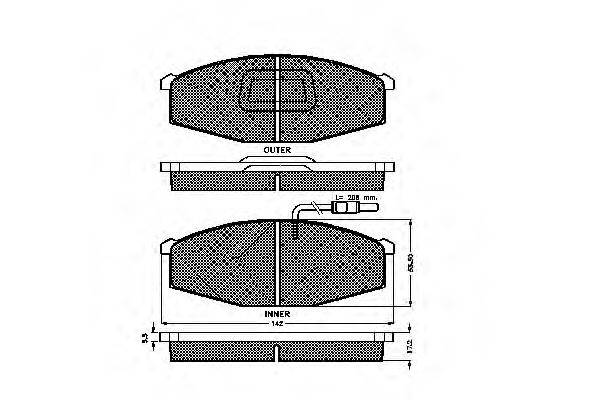 SPIDAN 32698 Комплект тормозных колодок, дисковый тормоз