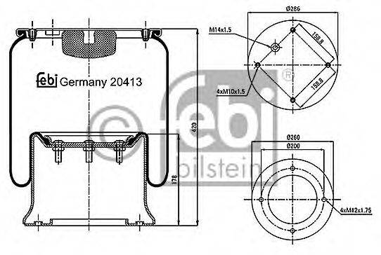 FEBI BILSTEIN 20413 Кожух пневматической рессоры