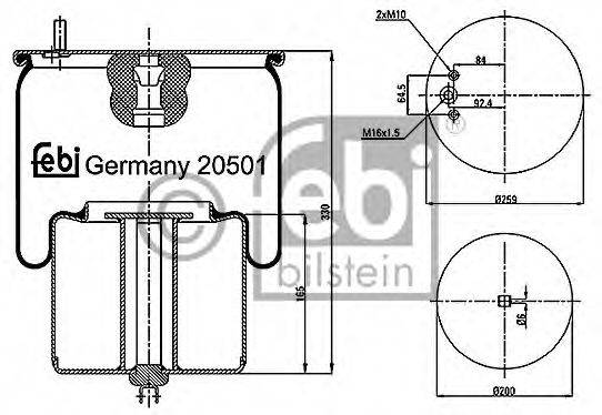 FEBI BILSTEIN 20501 Кожух пневматической рессоры