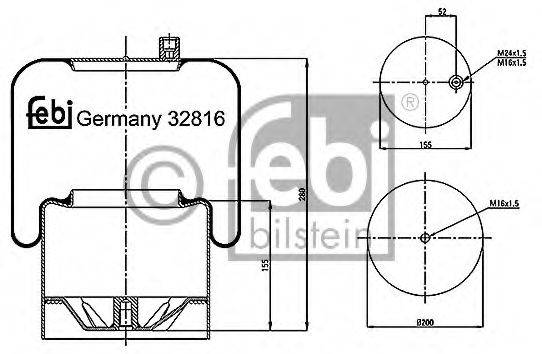 FEBI BILSTEIN 32816 Кожух пневматической рессоры