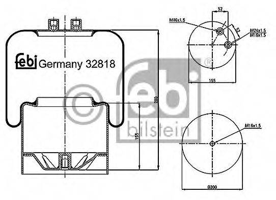 FEBI BILSTEIN 32818 Кожух пневматической рессоры