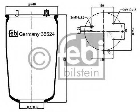 FEBI BILSTEIN 35624 Кожух пневматической рессоры