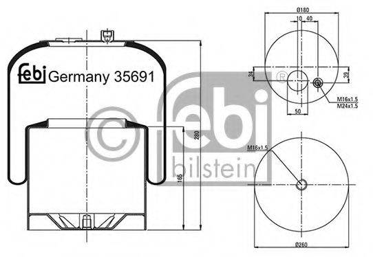 FEBI BILSTEIN 35691 Кожух пневматической рессоры