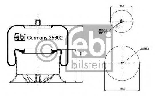 FEBI BILSTEIN 35692 Кожух пневматической рессоры