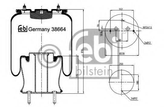 FEBI BILSTEIN 38664 Кожух пневматической рессоры