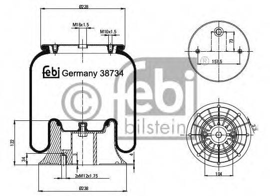 FEBI BILSTEIN 38734 Кожух пневматической рессоры