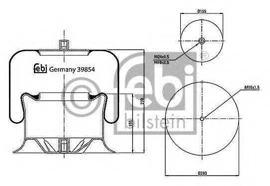 FEBI BILSTEIN 39854 Кожух пневматической рессоры