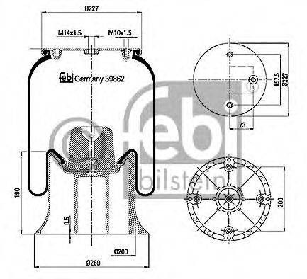 FEBI BILSTEIN 39862 Кожух пневматической рессоры