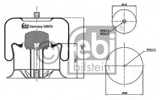 FEBI BILSTEIN 39870 Кожух пневматической рессоры