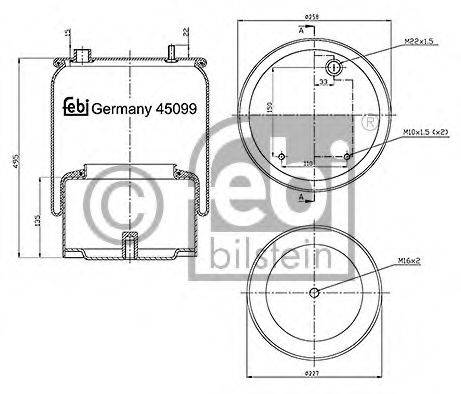 FEBI BILSTEIN 45099 Кожух пневматической рессоры