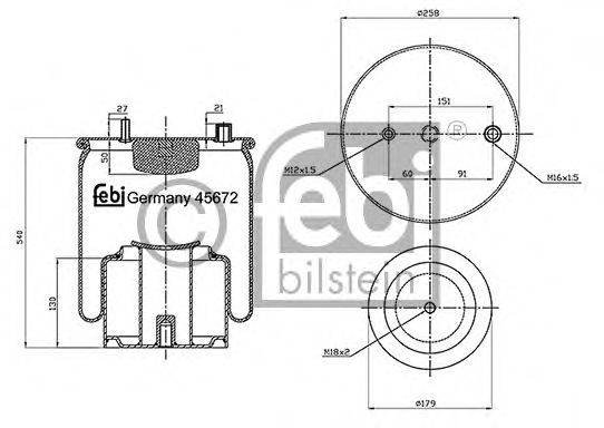 FEBI BILSTEIN 45672 Кожух пневматической рессоры