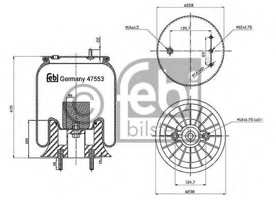 FEBI BILSTEIN 47553 Кожух пневматической рессоры