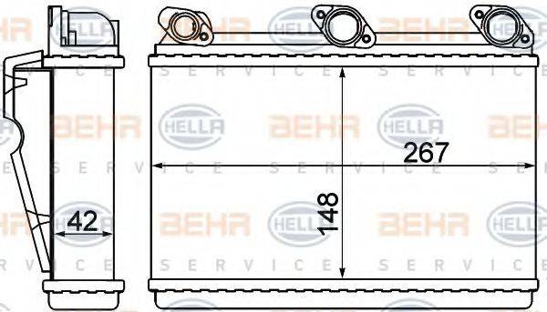 BEHR HELLA SERVICE 8FH351000521 Теплообменник, отопление салона