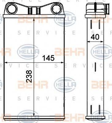 BEHR HELLA SERVICE 8FH351000541 Теплообменник, отопление салона