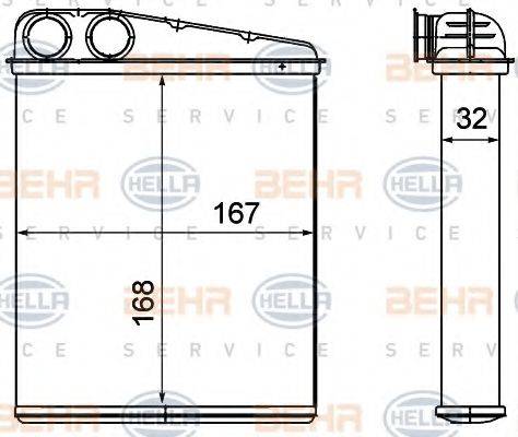 BEHR HELLA SERVICE 8FH351000641 Теплообменник, отопление салона