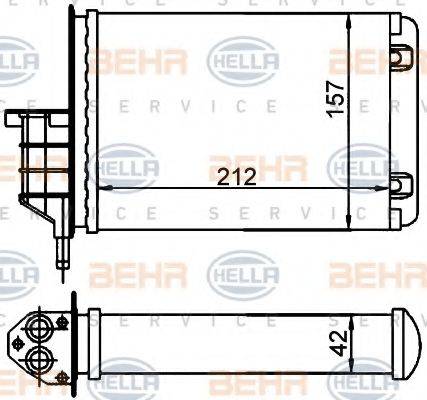 BEHR HELLA SERVICE 8FH351001554 Теплообменник, отопление салона