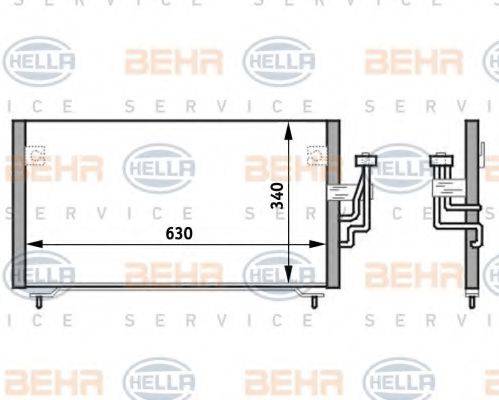 BEHR HELLA SERVICE 8FC351024151 Конденсатор, кондиционер