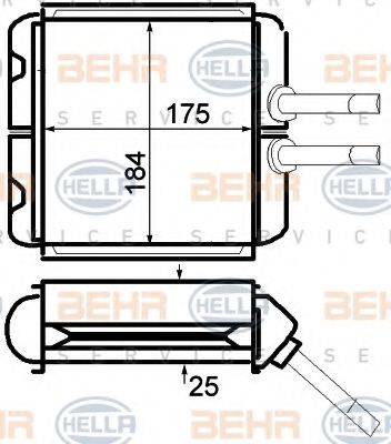 BEHR HELLA SERVICE 8FH351024221 Теплообменник, отопление салона