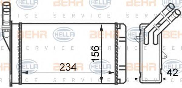 BEHR HELLA SERVICE 8FH351024301 Теплообменник, отопление салона