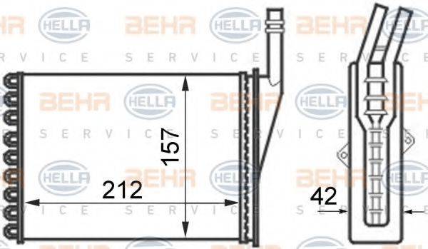 BEHR HELLA SERVICE 8FH351024361 Теплообменник, отопление салона