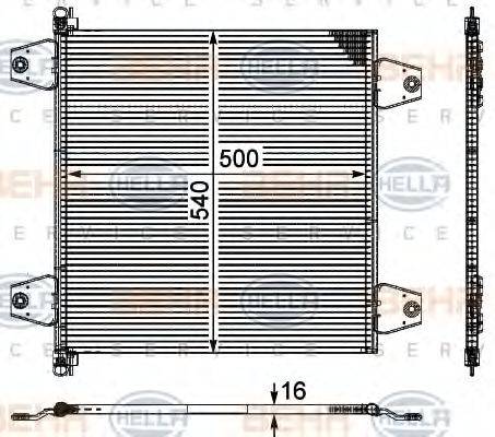 BEHR HELLA SERVICE 8FC351029091 Конденсатор, кондиционер