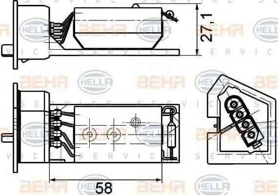 BEHR HELLA SERVICE 9XX351029131 Сопротивление, вентилятор салона