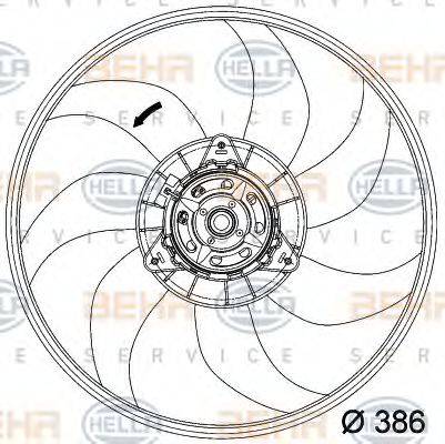 BEHR HELLA SERVICE 8EW351034281 Вентилятор, охлаждение двигателя