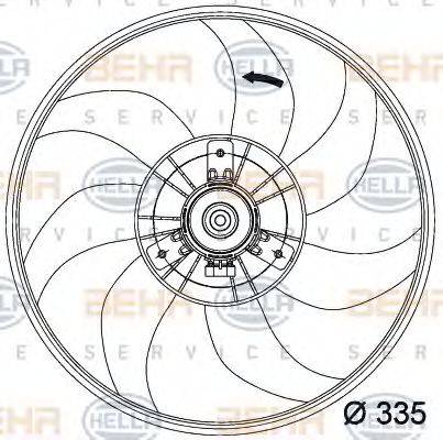 BEHR HELLA SERVICE 8EW351034441 Вентилятор, охлаждение двигателя
