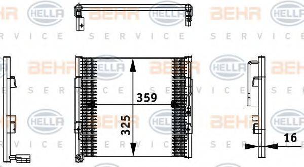 BEHR HELLA SERVICE 8FC351035731 Конденсатор, кондиционер