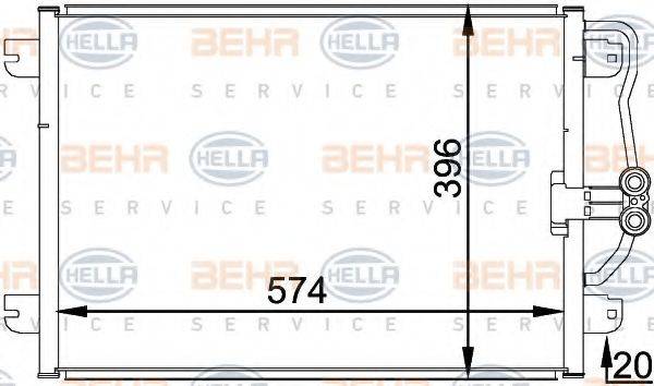 BEHR HELLA SERVICE 8FC351037751 Конденсатор, кондиционер