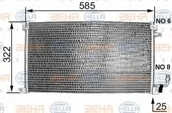 BEHR HELLA SERVICE 8FC351038221 Конденсатор, кондиционер