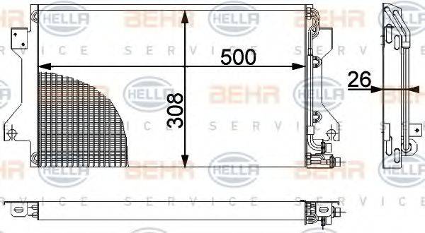 BEHR HELLA SERVICE 8FC351038381 Конденсатор, кондиционер