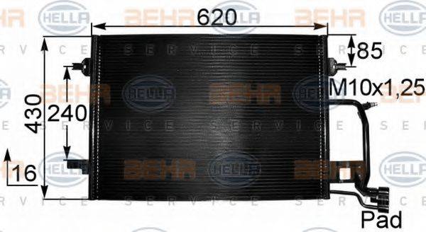 BEHR HELLA SERVICE 8FC351038421 Конденсатор, кондиционер
