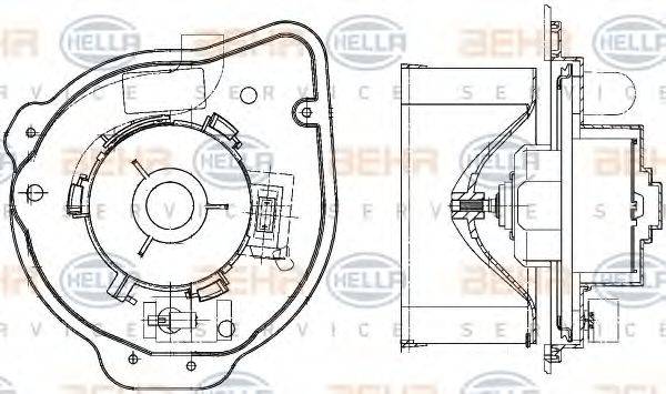 BEHR HELLA SERVICE 8EW351041211 Вентилятор салона