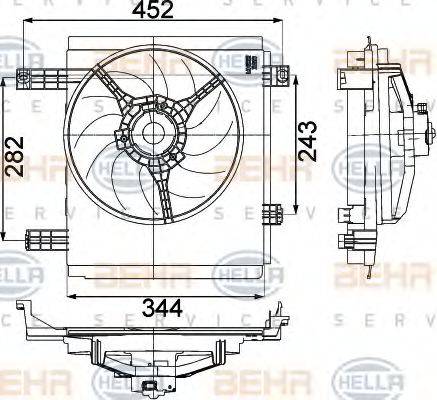 BEHR HELLA SERVICE 8EW351041251 Вентилятор, охлаждение двигателя