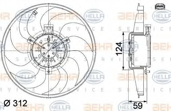 BEHR HELLA SERVICE 8EW351041261 Вентилятор, охлаждение двигателя