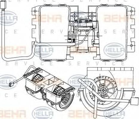 BEHR HELLA SERVICE 8EW351042711 Вентилятор салона