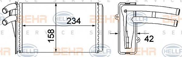 BEHR HELLA SERVICE 8FH351045101 Теплообменник, отопление салона