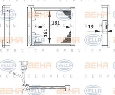 BEHR HELLA SERVICE 6ZT351080211 Теплообменник, отопление салона