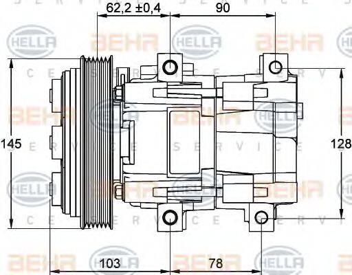 BEHR HELLA SERVICE 8FK351113101 Компрессор, кондиционер