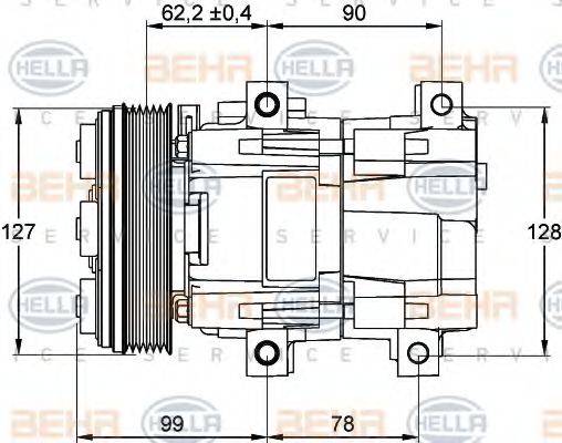 BEHR HELLA SERVICE 8FK351113131 Компрессор, кондиционер