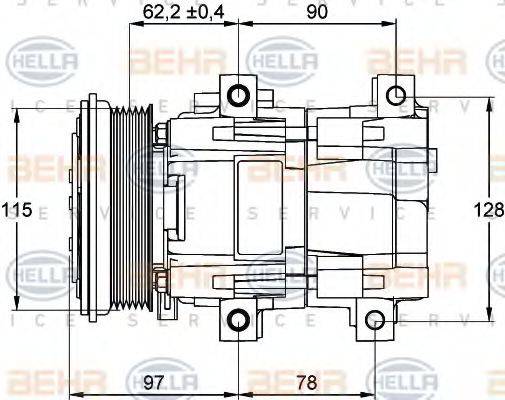 BEHR HELLA SERVICE 8FK351113191 Компрессор, кондиционер