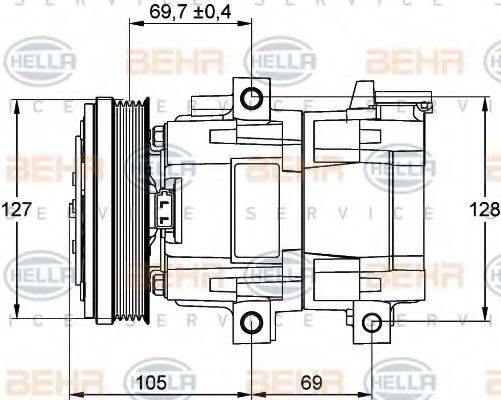 BEHR HELLA SERVICE 8FK351113211 Компрессор, кондиционер