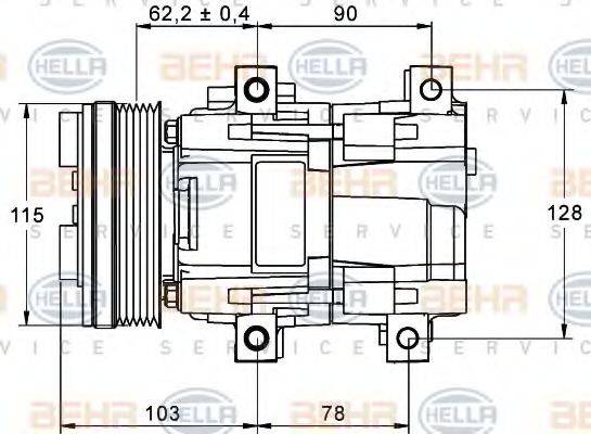 BEHR HELLA SERVICE 8FK351113301 Компрессор, кондиционер