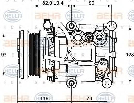 BEHR HELLA SERVICE 8FK351113371 Компрессор, кондиционер