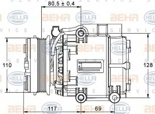 BEHR HELLA SERVICE 8FK351113411 Компрессор, кондиционер