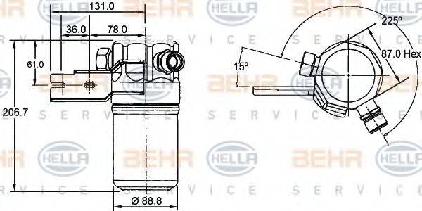 BEHR HELLA SERVICE 8FT351192391 Осушитель, кондиционер