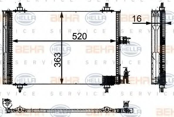 BEHR HELLA SERVICE 8FC351301031 Конденсатор, кондиционер