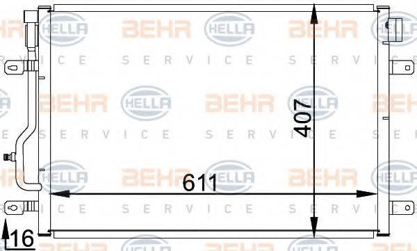 BEHR HELLA SERVICE 8FC351301071 Конденсатор, кондиционер