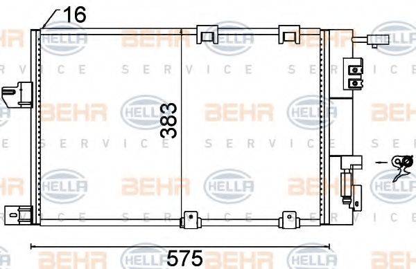 BEHR HELLA SERVICE 8FC351301244 Конденсатор, кондиционер